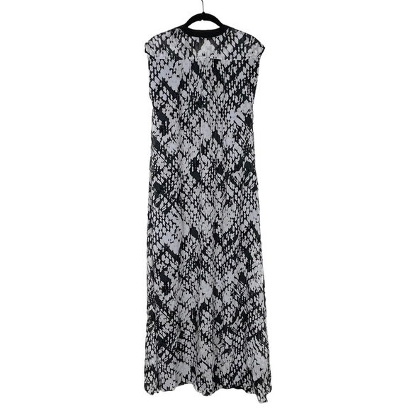 Vince Macadamia Black Basketweave Print Sleeveless Silk Maxi Dress Size XS - Picture 4 of 7
